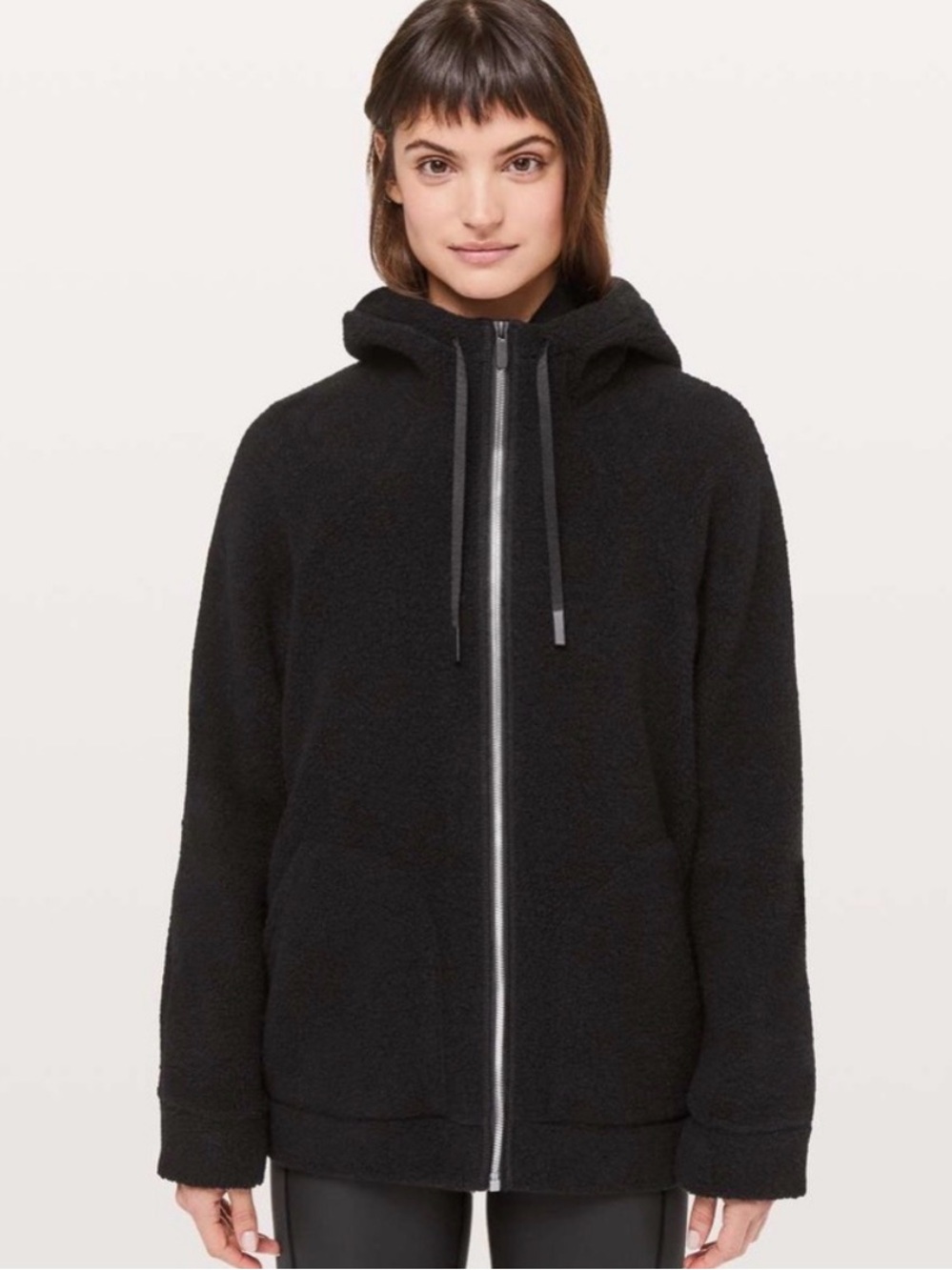 lululemon athletica Black Full‑Zip Hooded Fleece Jacket